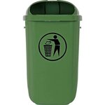 STIER afvalbak met regenhoes, inhoud: 50 L, kleur: groen STIER