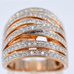 Rosegouden design ring met briljanten diamanten