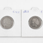 2x Zilveren ½ Guldens Koning Willem 1862, 1863