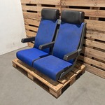 2-zits treincoupé stoel, 2e klas, Blauw