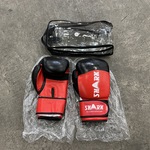 8 paar Bokshandschoenen Shark, 12Oz, Rood/Zwart