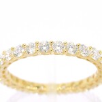 Gouden alliance ring met briljant geslepen diamant