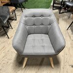 Scandinavische fauteuil linnen 1 pers, SanderZ, grijs, 2025