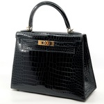 Handtas, Hermès, Sac Kelly II Sellier 28 Crocodile