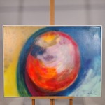 Acryl schilderij, Maya Wildevuur, Heelal 1, 1989