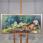 Acryl schilderij, Maya Wildevuur, Naakt, 1993