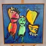 Acryl schilderij, Maya Wildevuur, Figuren, 1992