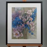 Aquarel, P. Cox, Bloemen