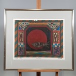 Kunstwerk in lijst, Eric Toebosc, Mixed media Ichtus, 1995