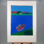 Schilderij, F. Tarenskeen, print met boot