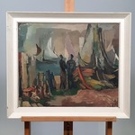 Schilderij, G.A. Staal, Vissersboten