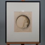 Ets, Irene Verbeek, Portret in geel, 1975