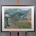 Pastel, A. Smeerdijk, Landschap in Zuid-Frankrijk