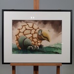 Aquarel, W. Snapper, Stenen vogel, 1977