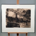 2x Afbeelding in lijst, H. Van Der Plas, Scheepswerf, 1961
