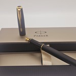 Parker Sonnet rollerball 18kt GP + zwarte onyx