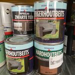 Ca. 27x Diversen soorten Hermadix beits en teer