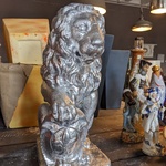 Tuinbeeld leeuw zilver