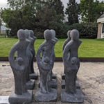 9x Tuinbeeld moeder met kind grijs