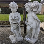 2x Putti met fruit
