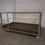 Werkplateau voor op heftruck, Met zwenkwielen, Grijs / Chroom