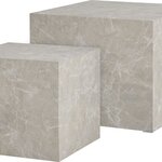 Salontafel marble look set van 2, House Nordic, beige