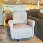 Relaxfauteuil – M – grijs stof – manueel verstelbaar d.m.v. gasveer