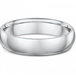 Witgouden dames trouwring met bol model 5 mm
