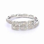 Witgouden design serpent model ring met natuurlijke diamanten