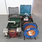 5x Elektrische gereedschap met kabelhaspel o.a. Bosch, Makita