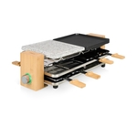 Princess Raclette en Steengrill Pure 8 Bamboe1300W  2 grillplaten en e