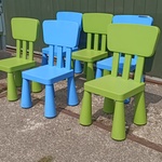 6x Kunststof kinderstoel