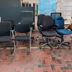 5x diverse bureaustoel met 3x ontvangststoel