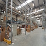 Enkele magazijnstelling, opgesteld ca. 32meter Dexion, metaal