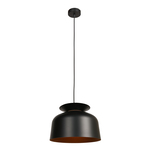 4x Hanglamp Skandina zwart met gouden binnenkant, Steinhauer Lighting,