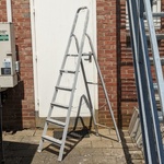 Werktrap met opstapje 5 treeds met bordes