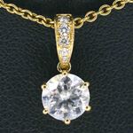 Gouden solitair hanger met een diamant 1.00 carat excl. ketting