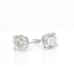 Witgouden solitair oorbellen met diamanten 3.25 carat