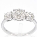Witgouden trinity ring met diamanten