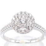 Entourage ring met briljant geslepen diamant