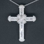 Witgouden kruishanger met diamanten excl. ketting