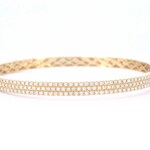 Gouden vaste armband met briljant geslepen diamant