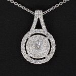 Witgouden hanger bezaaid met diamanten excl. ketting
