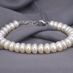 Parel armband met parels en een zilveren sluiting – juwelierskwaliteit