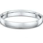 Witgouden dames trouwring met bol model 3 mm