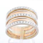 Bi-colour ring met briljant geslepen diamanten