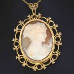 Gouden hanger met camee excl. ketting
