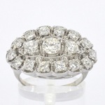 Unieke ovale art Noveau ring handvervaardigd uit 18 carat witgoud met