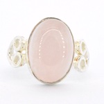 Zilveren ring met roze quartz
