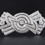 Platina broche met diamanten